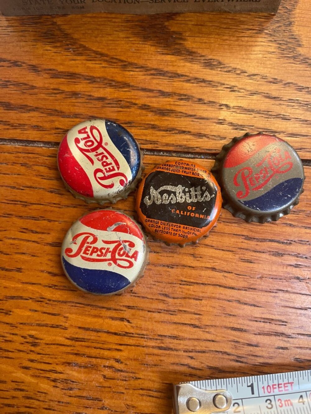 Vintage Pepsi-Cola & Nesbitts Soda Bottle Caps Lot Of 4 Cork Lined Collectibles